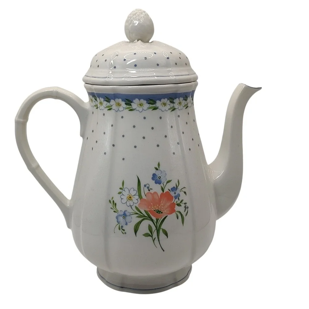 Vintage  Villeroy and Boch Coffee Romantica Pattern Lid Luxembourg Five Cups SEE